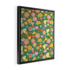 Floral pattern green Framed Canvas Print Gallery Image 2