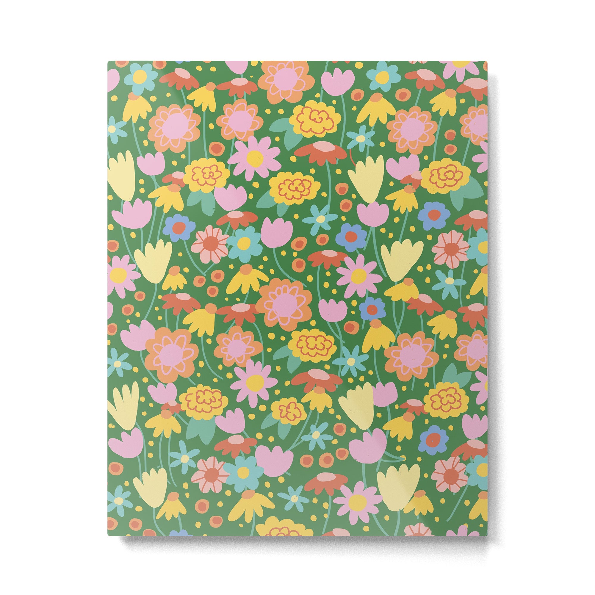 Floral pattern green Metal Print Gallery Image 6