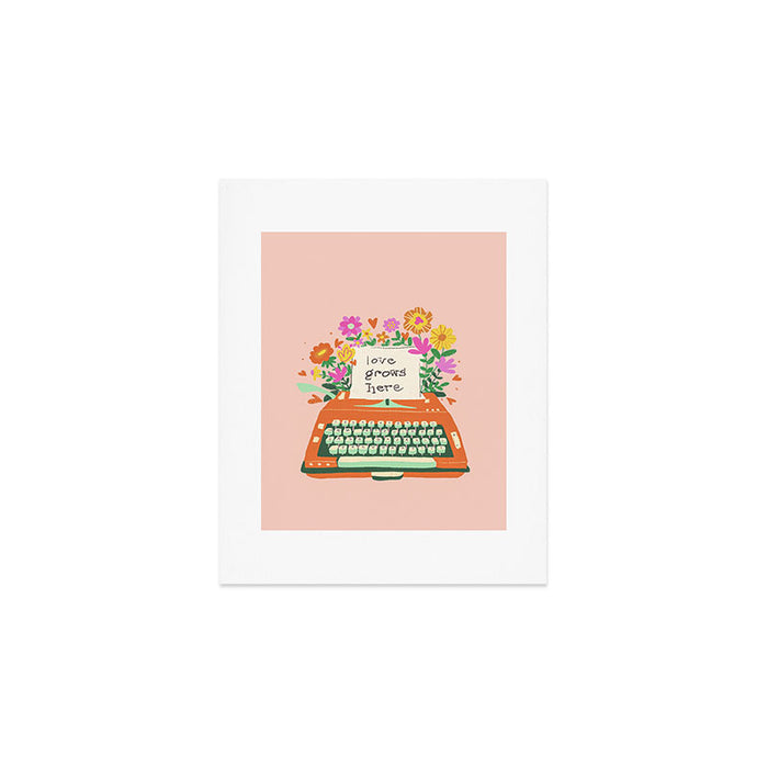 Floral typewriter Art Print Gallery Image 1