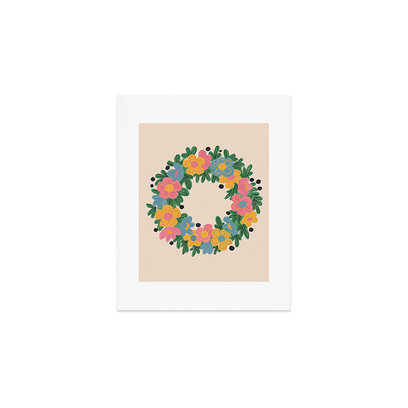 Floral Wreath Art Print Gallery Image 1