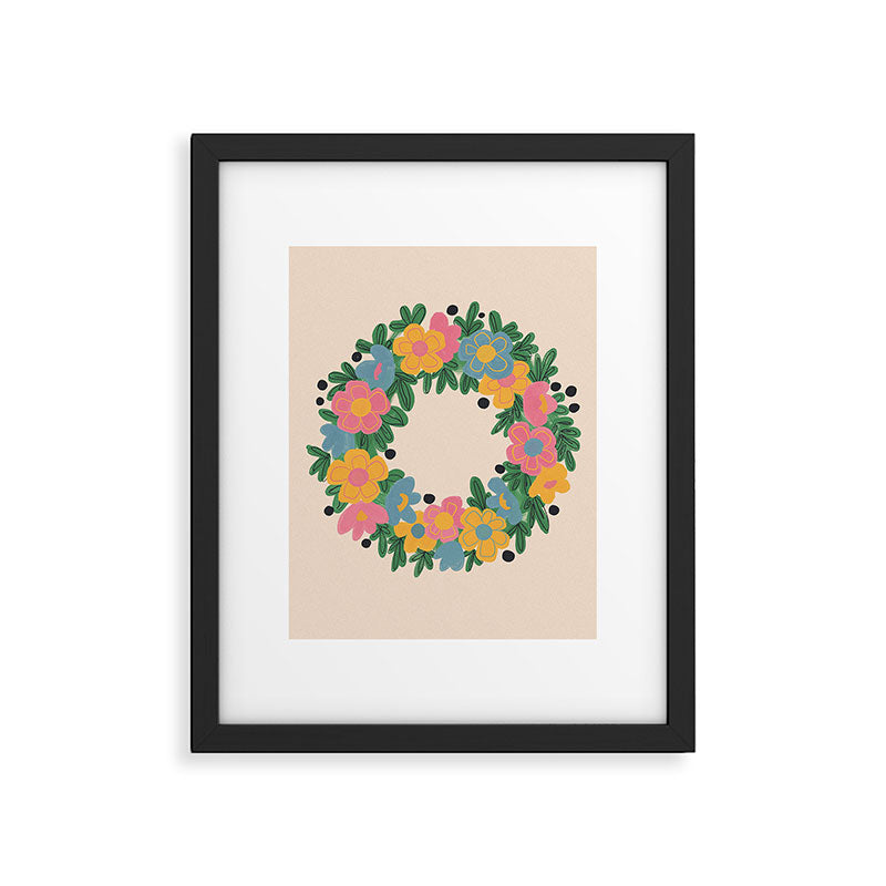 Floral Wreath Framed Art Print Gallery Image 6