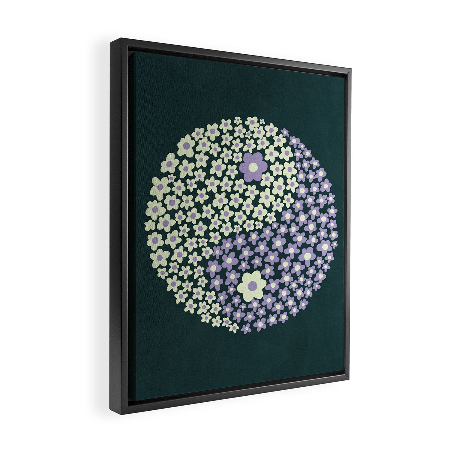 Floral yin-yang Framed Canvas Print Gallery Image 2
