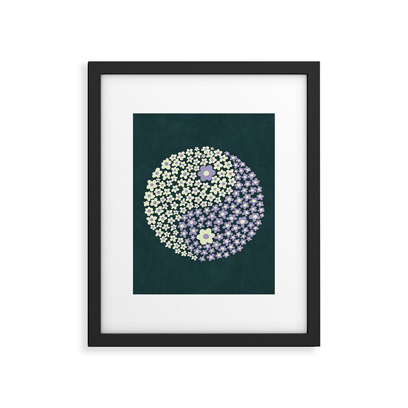 Floral yin-yang Framed Art Print Gallery Image 6