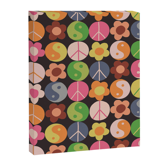 Flower power black Canvas Print Gallery Image 1