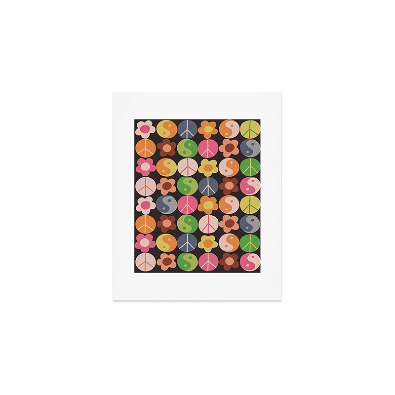 Flower power black Art Print Gallery Image 1
