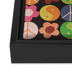 Flower power black Framed Canvas Print Gallery Image 3