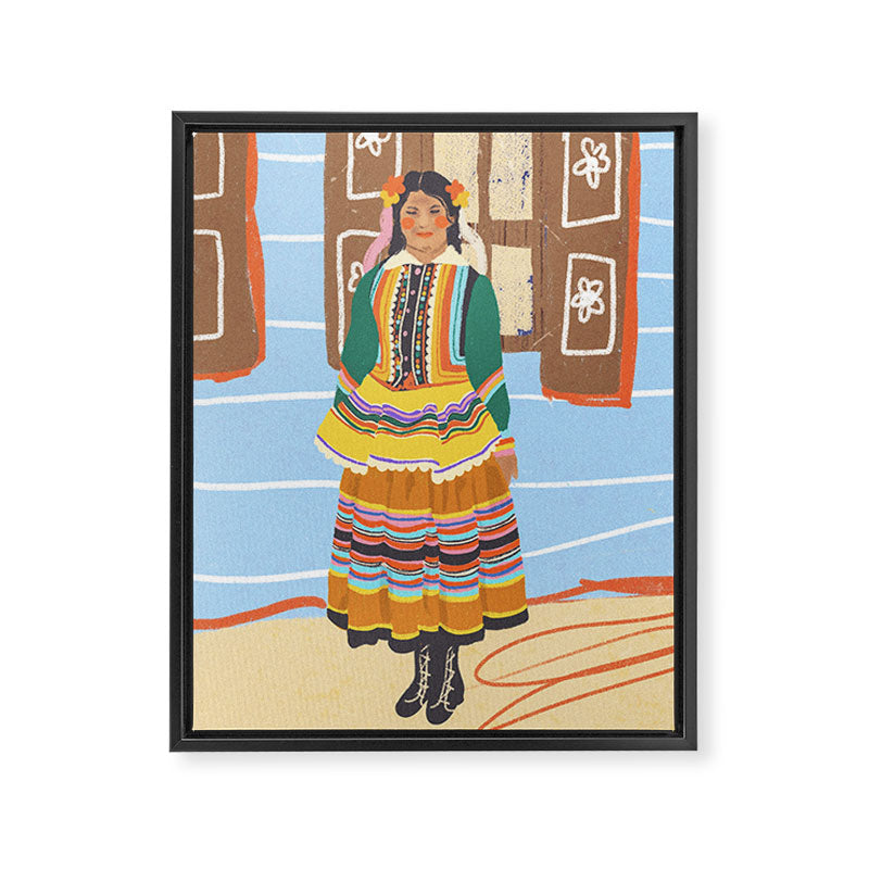 Folk heroine portraitgigi-rosado, Framed Canvas Print Gallery Image 8
