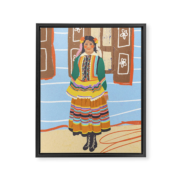 Folk heroine portraitgigi-rosado, Framed Canvas Print Gallery Image 1