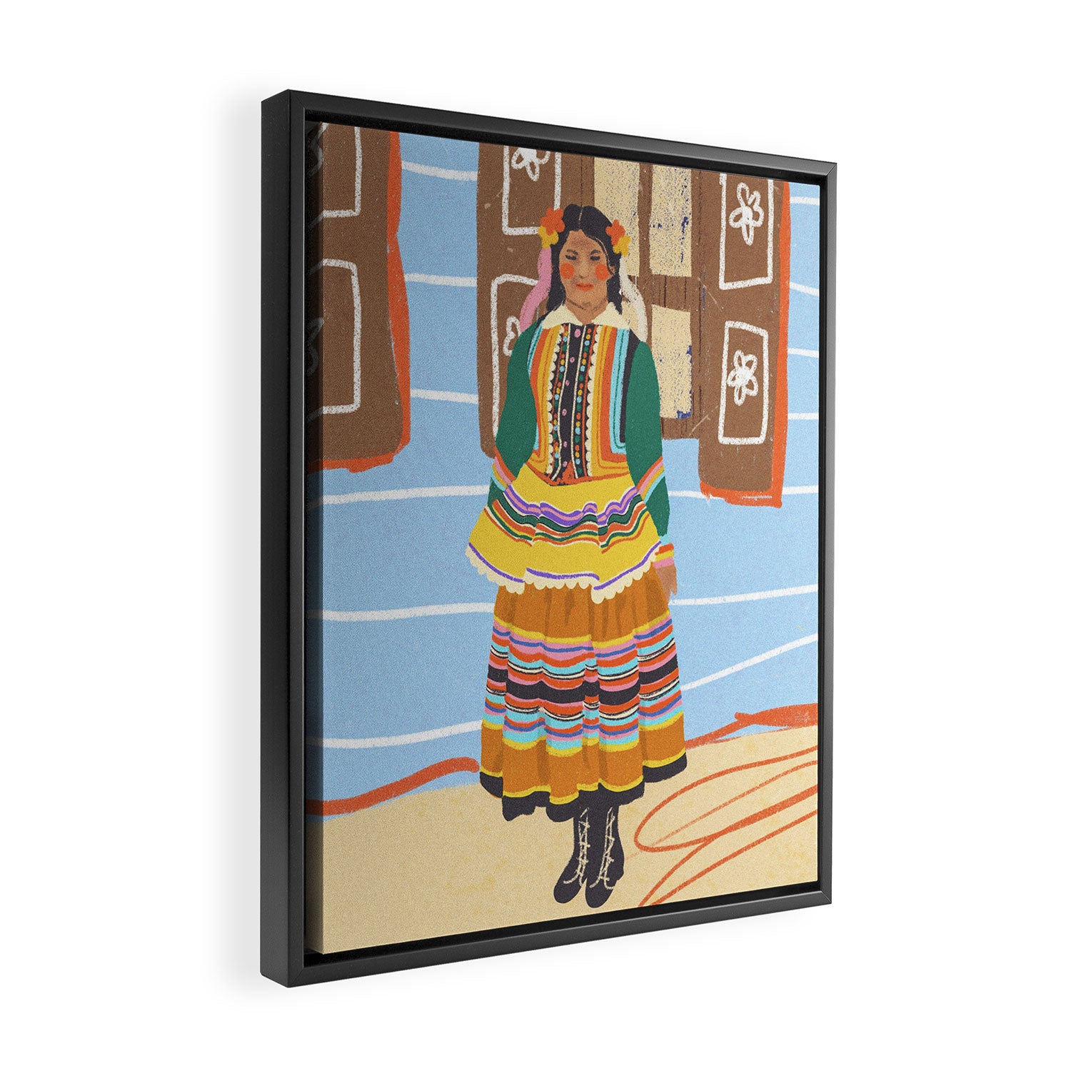 Folk heroine portraitgigi-rosado, Framed Canvas Print Gallery Image 2