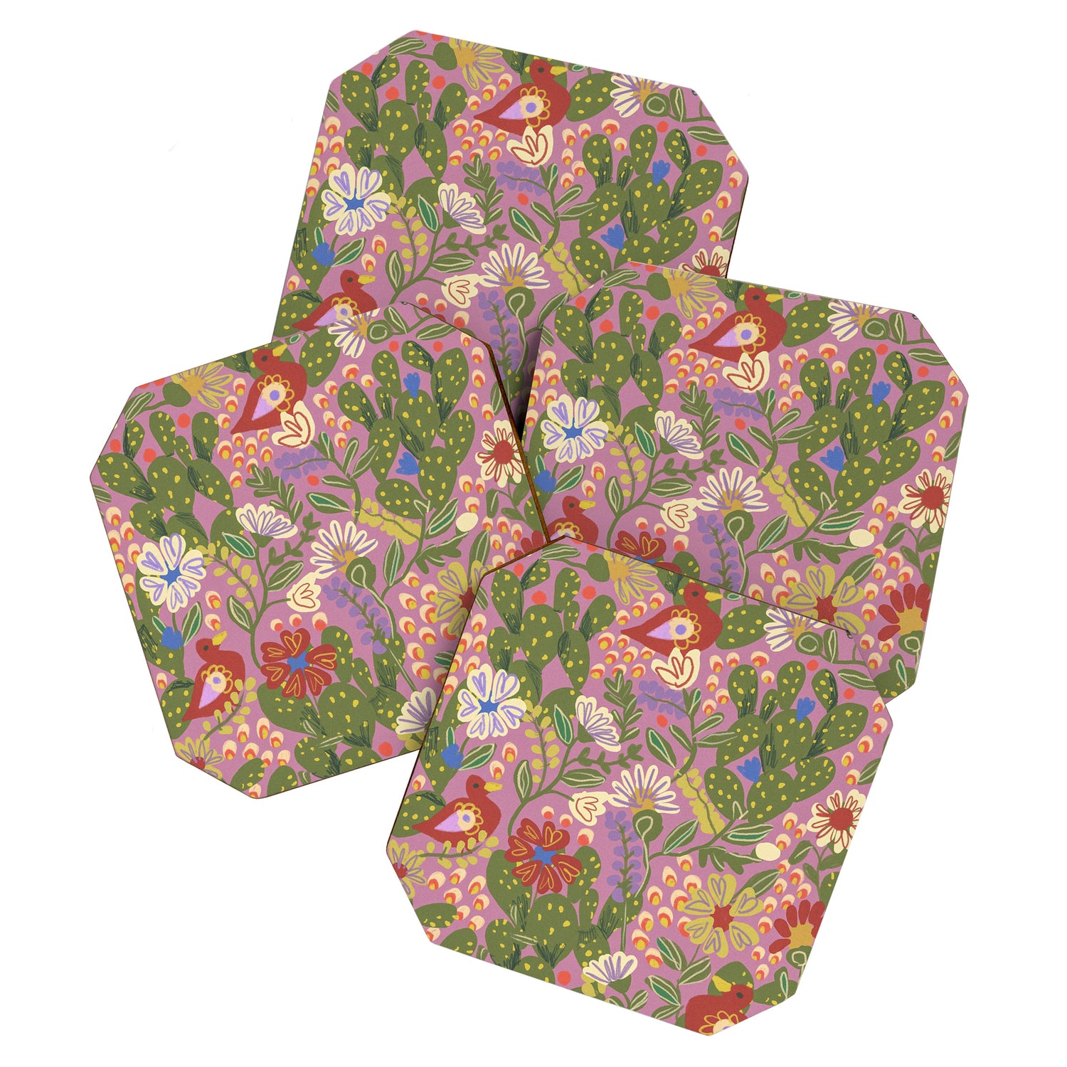 Folky violet Coaster Gallery Image 1