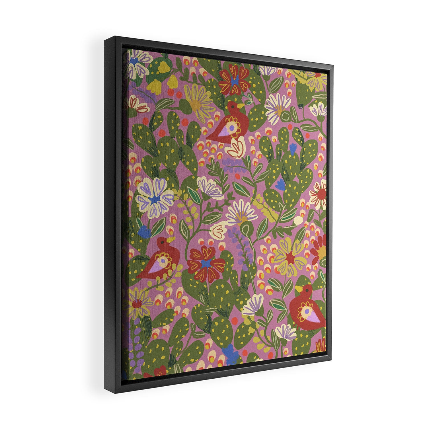 Folky violet Framed Canvas Print Gallery Image 2