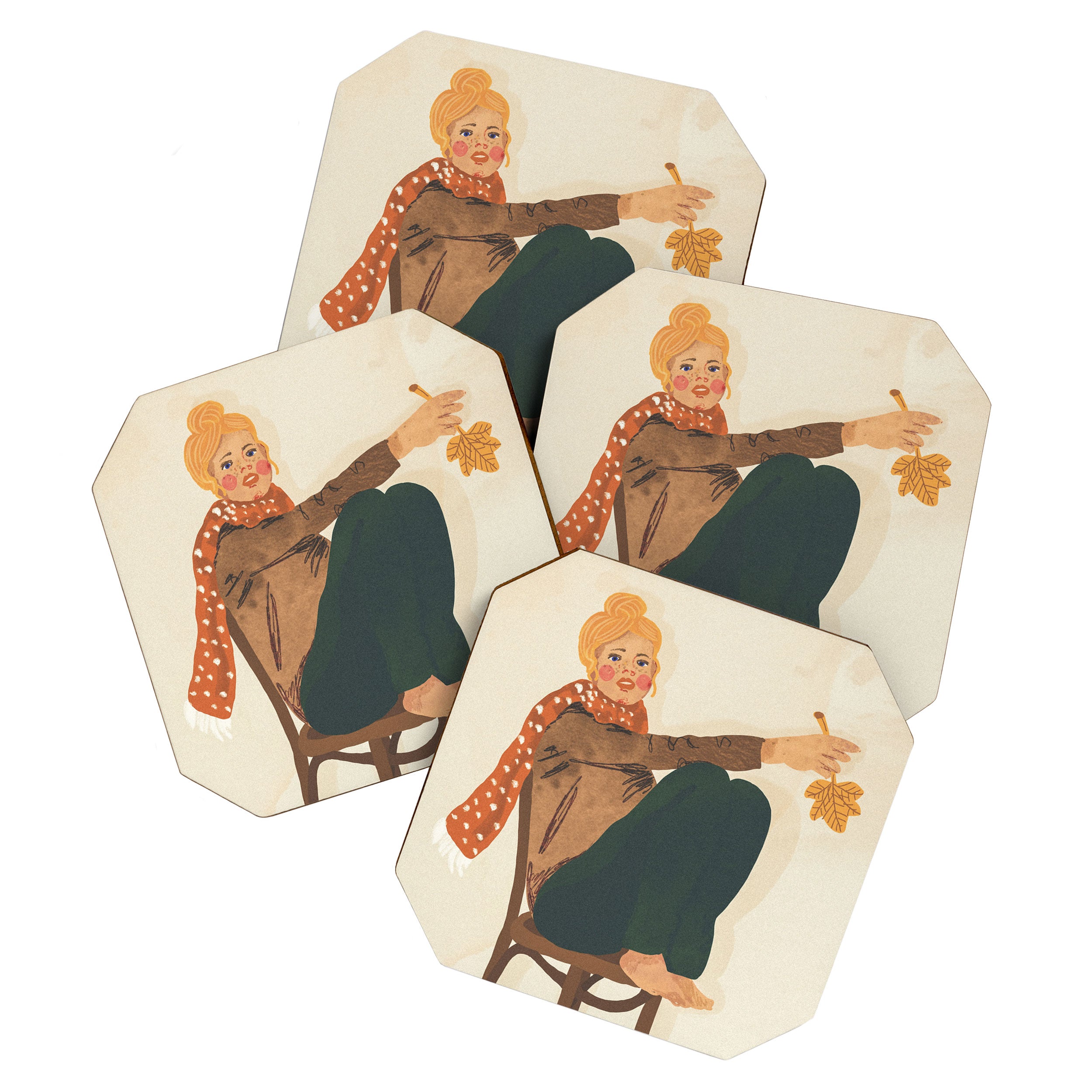 Girl who Loves Autumn Coaster Gallery Image 1