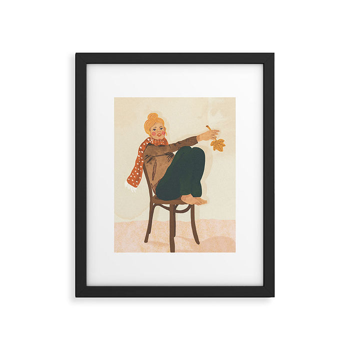 Girl who Loves Autumn Framed Art Print Gallery Image 1