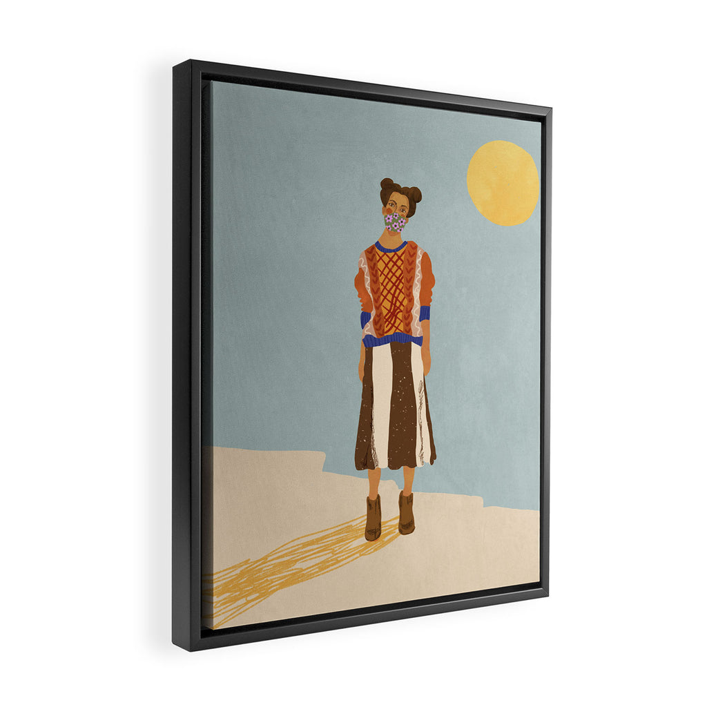 Girl who Loves Jumpers Framed Canvas Print Gallery Image 2