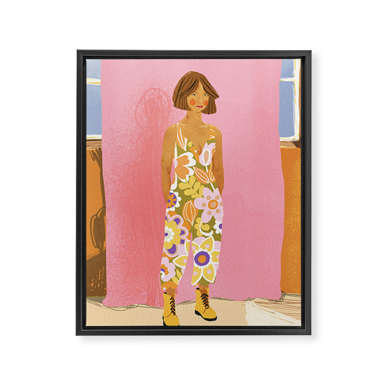 Girl who Loves Jumpsuits Framed Canvas Print Gallery Image 6