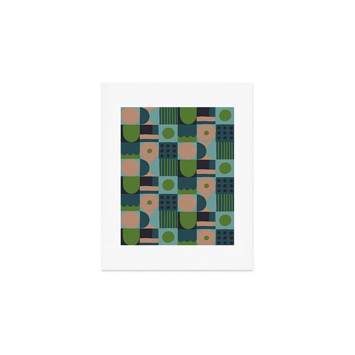 Green and blue tiles Art Print Gallery Image 1