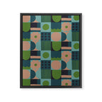 Green and blue tiles Framed Canvas Print Gallery Image 8