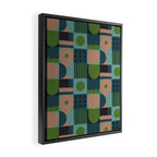 Green and blue tiles Framed Canvas Print Gallery Image 2