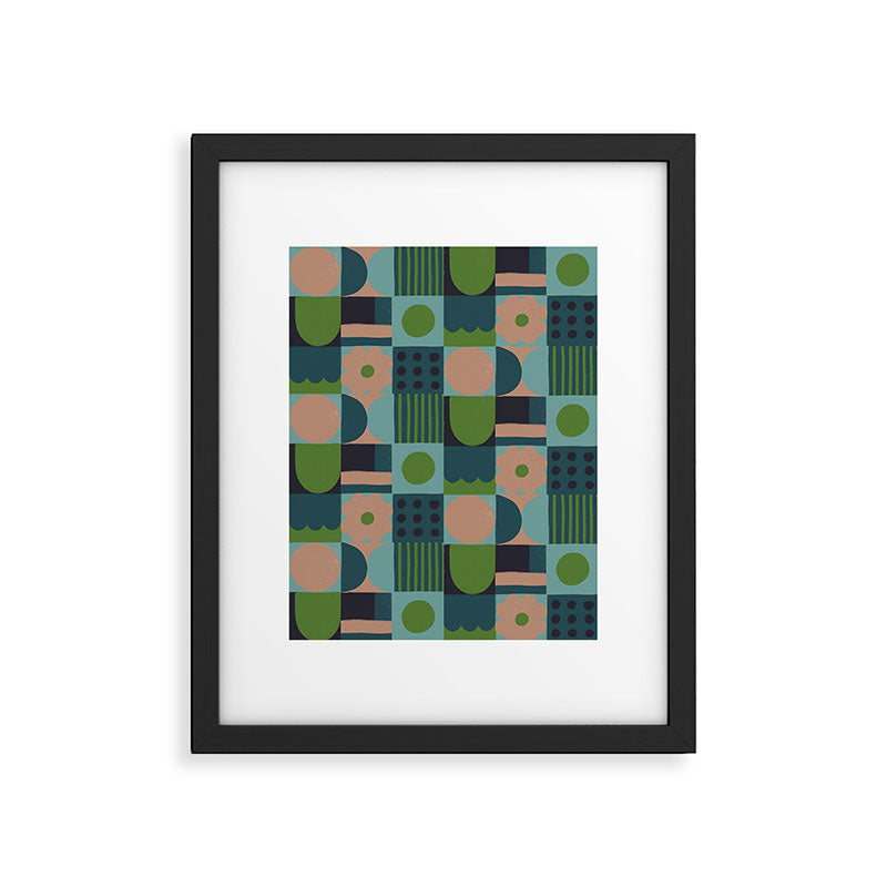 Green and blue tiles Framed Art Print Gallery Image 6
