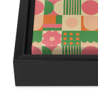 Green and pink tiles Framed Canvas Print Gallery Image 3