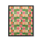 Green and pink tiles Framed Canvas Print Gallery Image 8