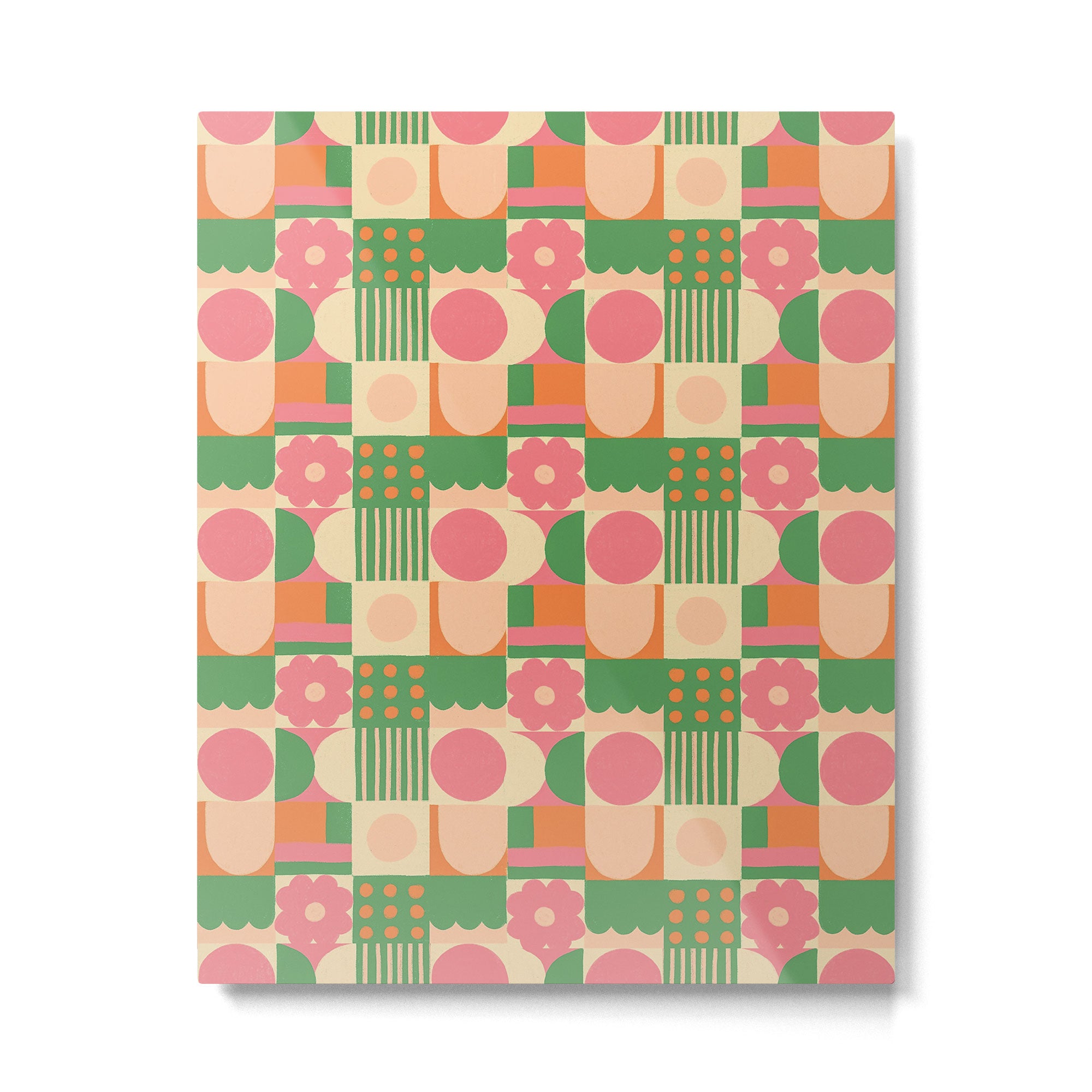 Green and pink tiles Metal Print Gallery Image 6