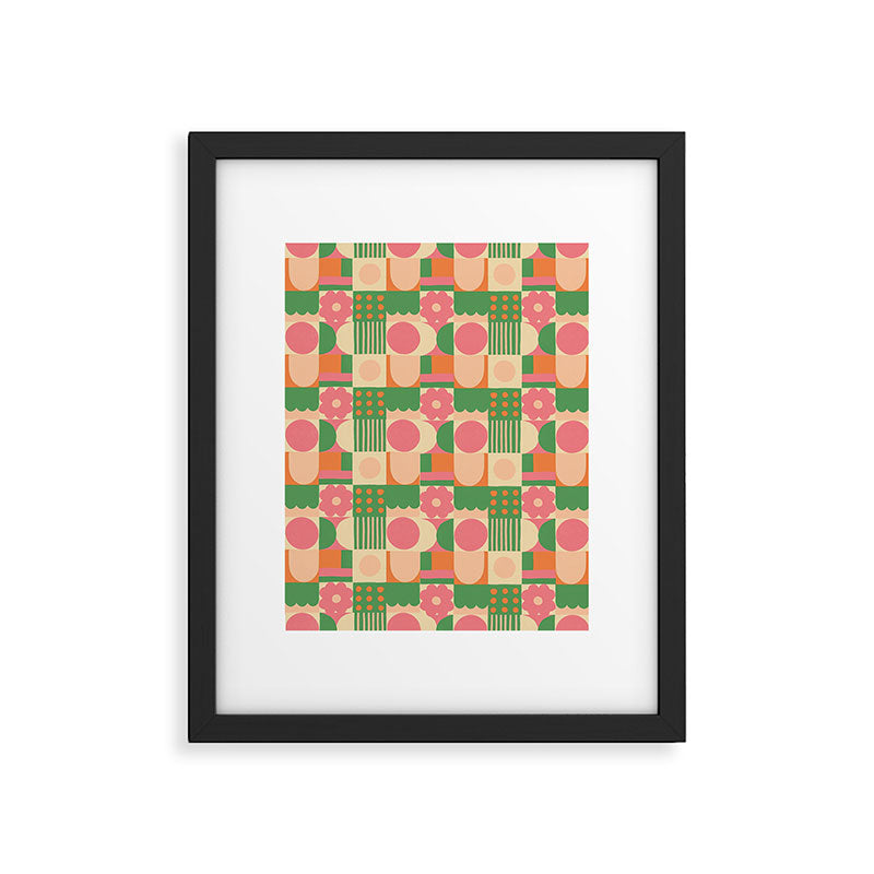 Green and pink tiles Framed Art Print Gallery Image 6