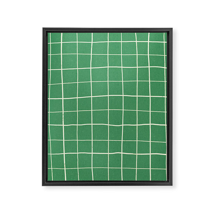 Green Check Framed Canvas Print Gallery Image 1