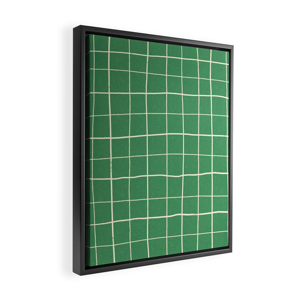 Green Check Framed Canvas Print Gallery Image 2