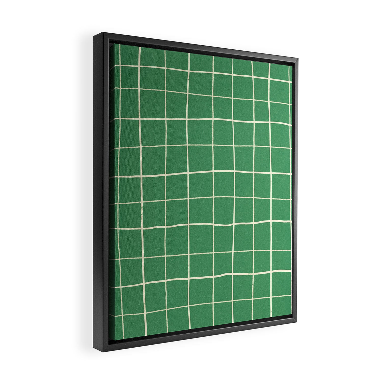 Green Check Framed Canvas Print Gallery Image 2