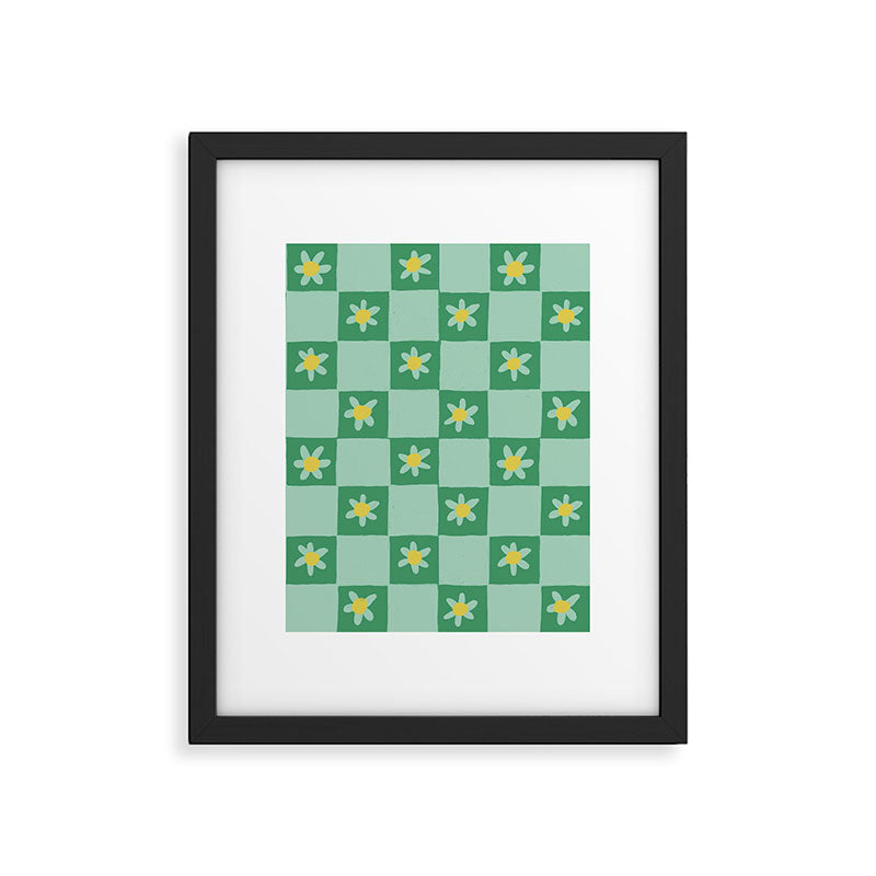 Green checkerboard Framed Art Print Gallery Image 6