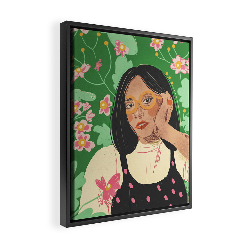 Green portrait Framed Canvas Print Gallery Image 2