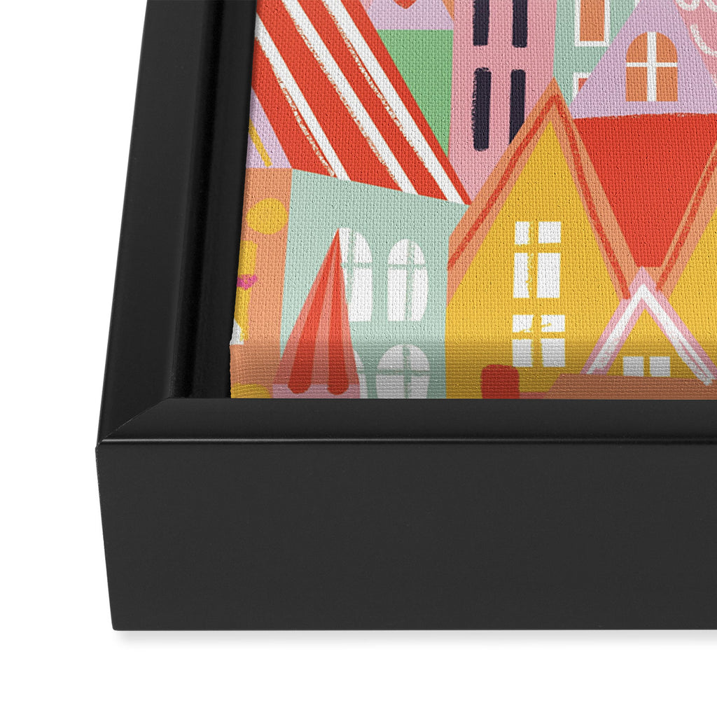 Happy city Framed Canvas Print Gallery Image 3