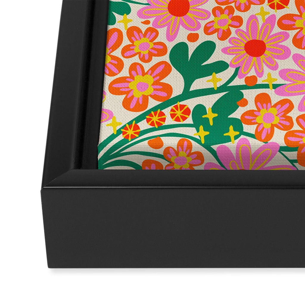 Happy flowers Framed Canvas Print Gallery Image 3