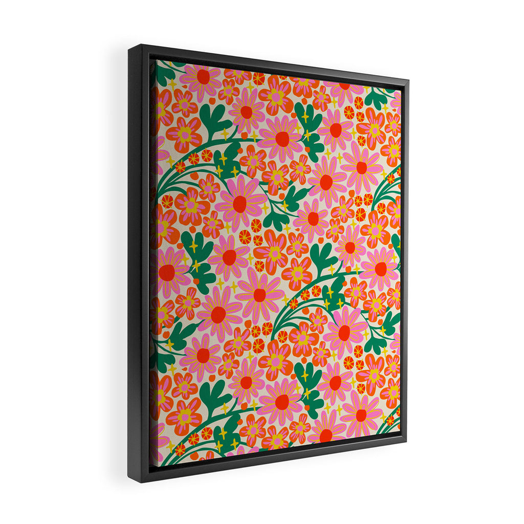Happy flowers Framed Canvas Print Gallery Image 2