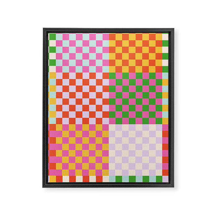 Happy patchwork Framed Canvas Print Gallery Image 1