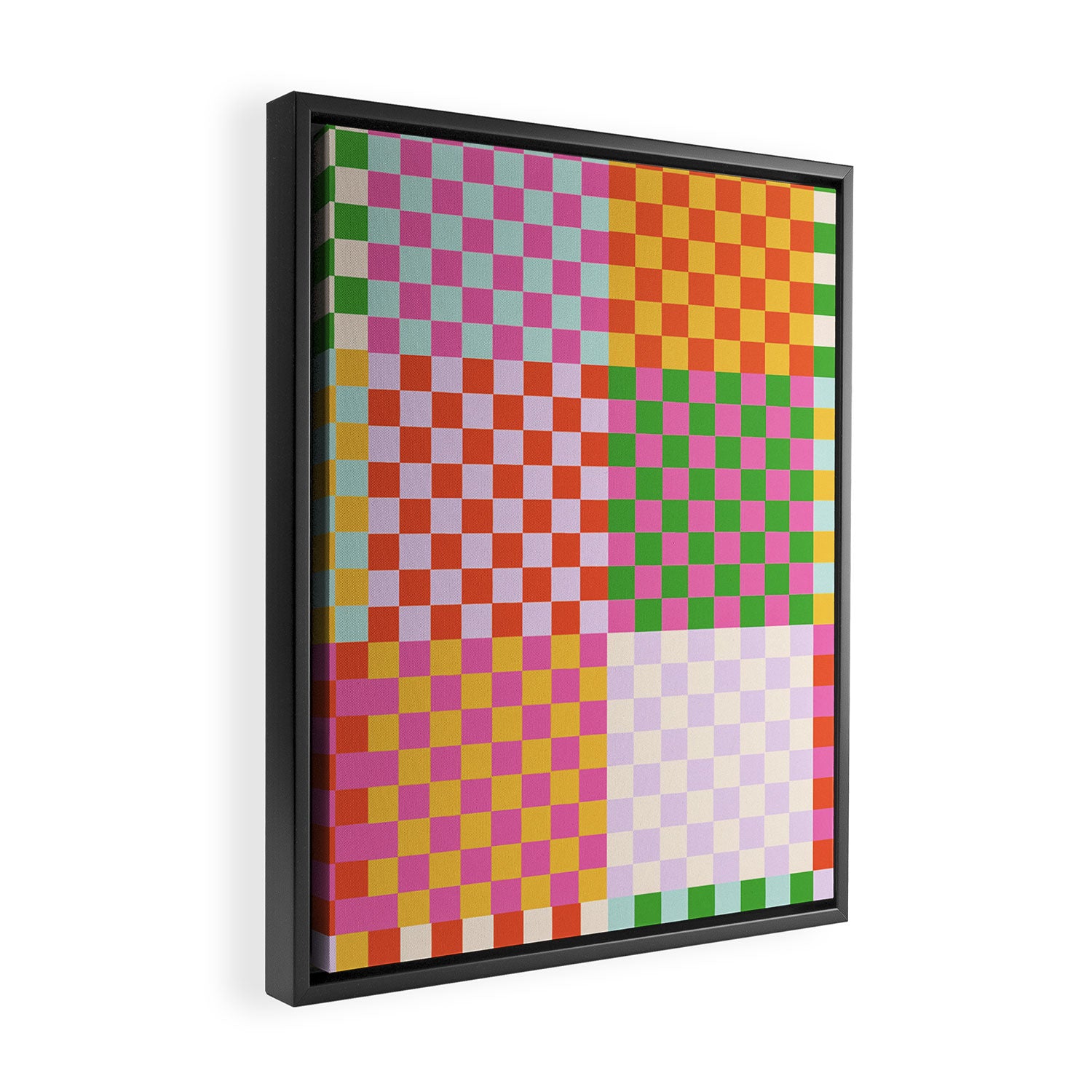 Happy patchwork Framed Canvas Print Gallery Image 2