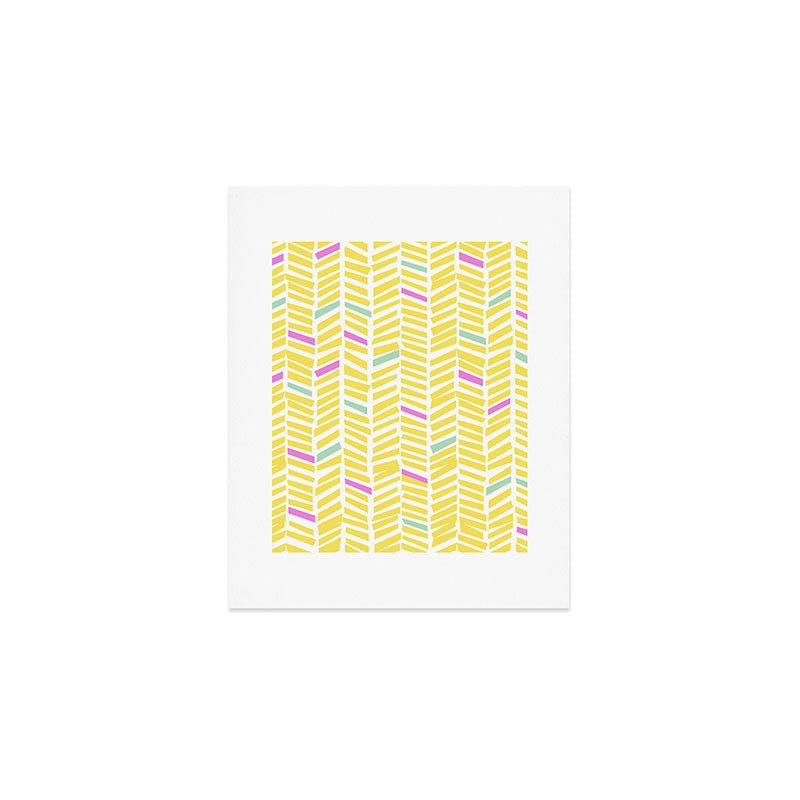 Herringbone Yellow Art Print Gallery Image 1