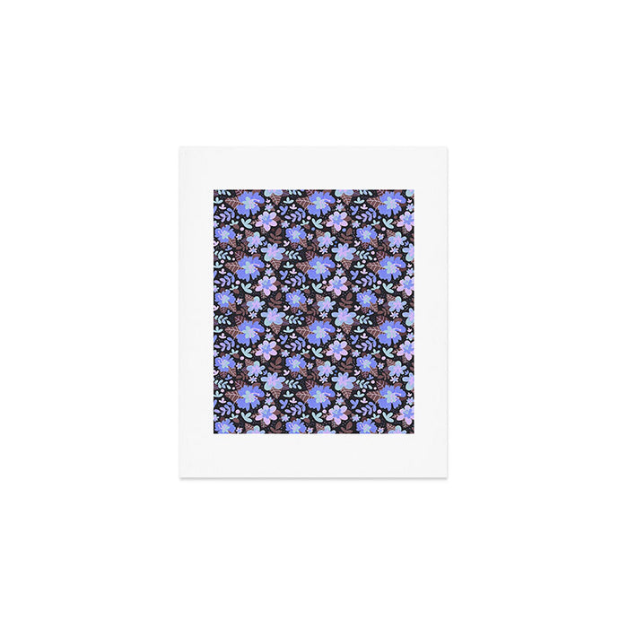 Hibiscus lilac pattern Art Print Gallery Image 1
