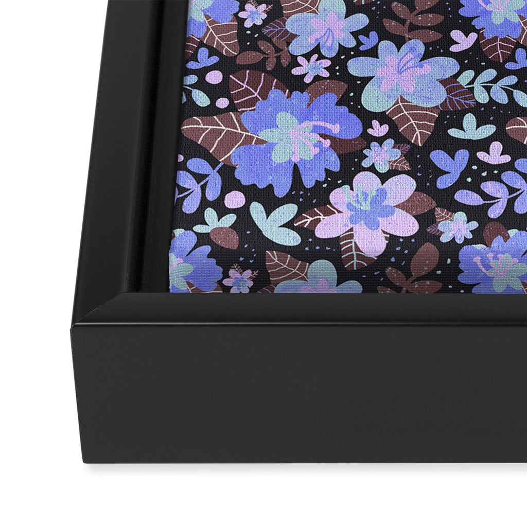 Hibiscus lilac pattern Framed Canvas Print Gallery Image 3