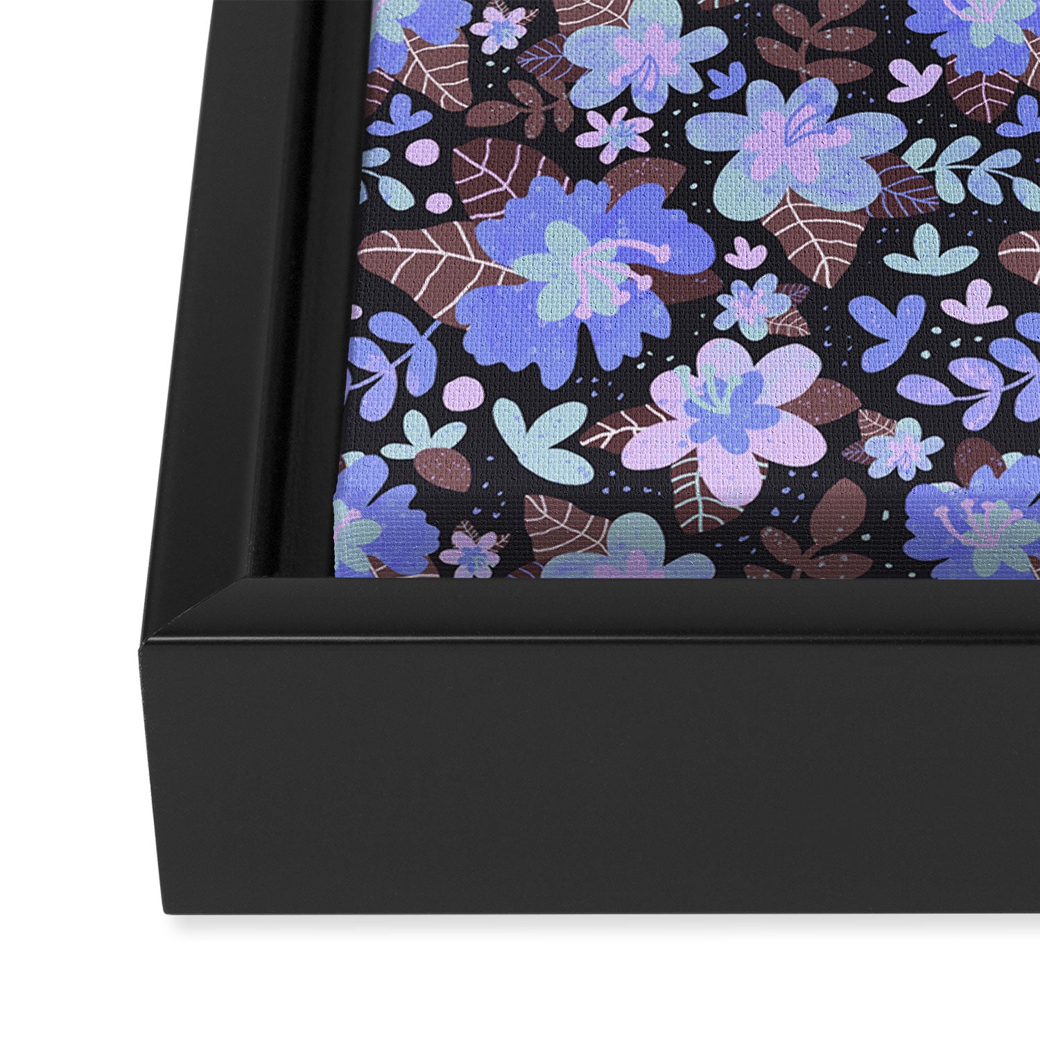 Hibiscus lilac pattern Framed Canvas Print Gallery Image 3