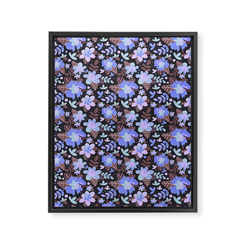 Hibiscus lilac pattern Framed Canvas Print Gallery Image 8