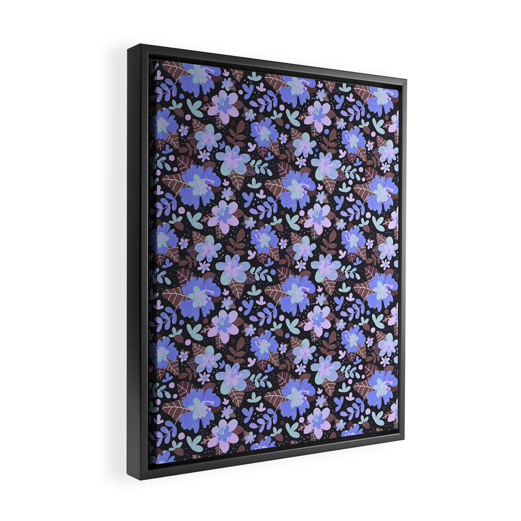 Hibiscus lilac pattern Framed Canvas Print Gallery Image 2