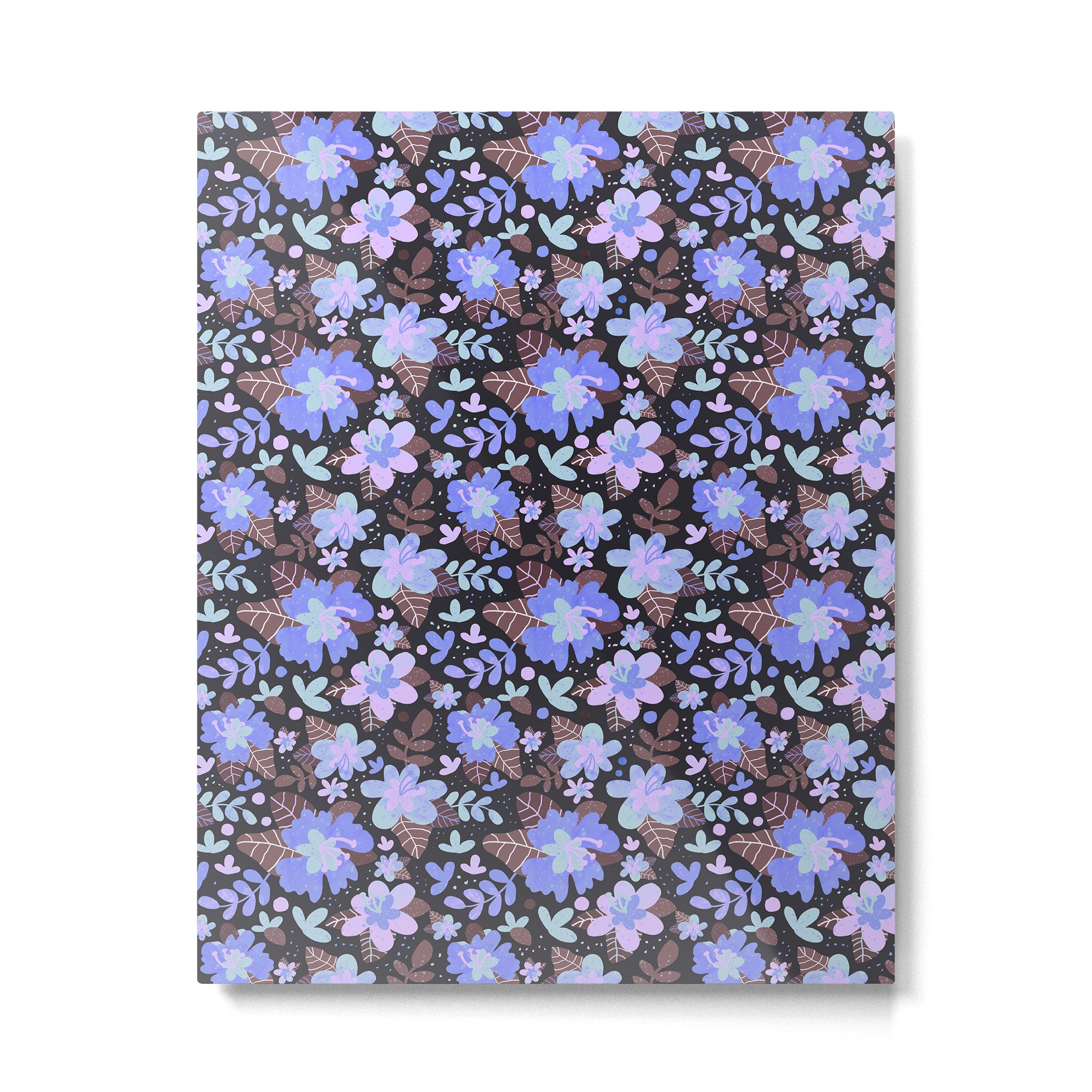Hibiscus lilac pattern Metal Print Gallery Image 6