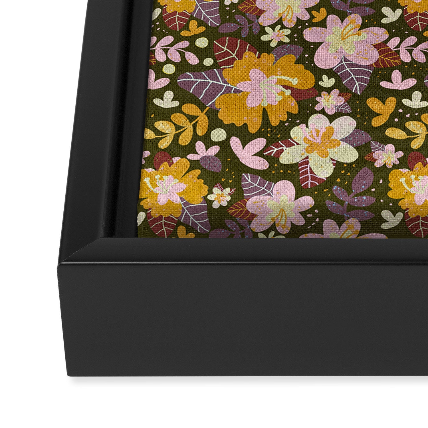 Hibiscus retro pattern Framed Canvas Print Gallery Image 3