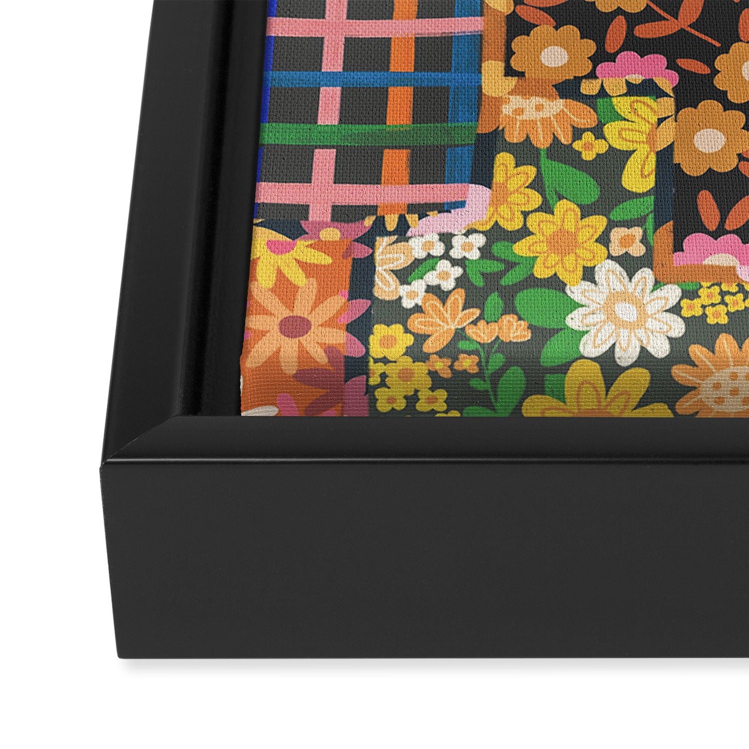 Hippie patchwork Framed Canvas Print Gallery Image 3