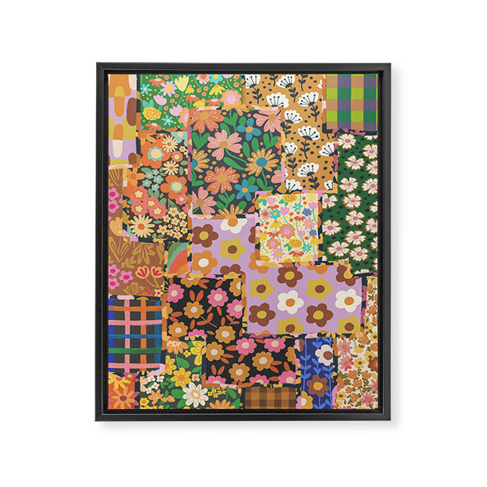 Hippie patchwork Framed Canvas Print Gallery Image 1