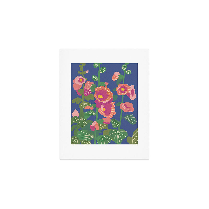 Hollyhocks Art Print Gallery Image 1