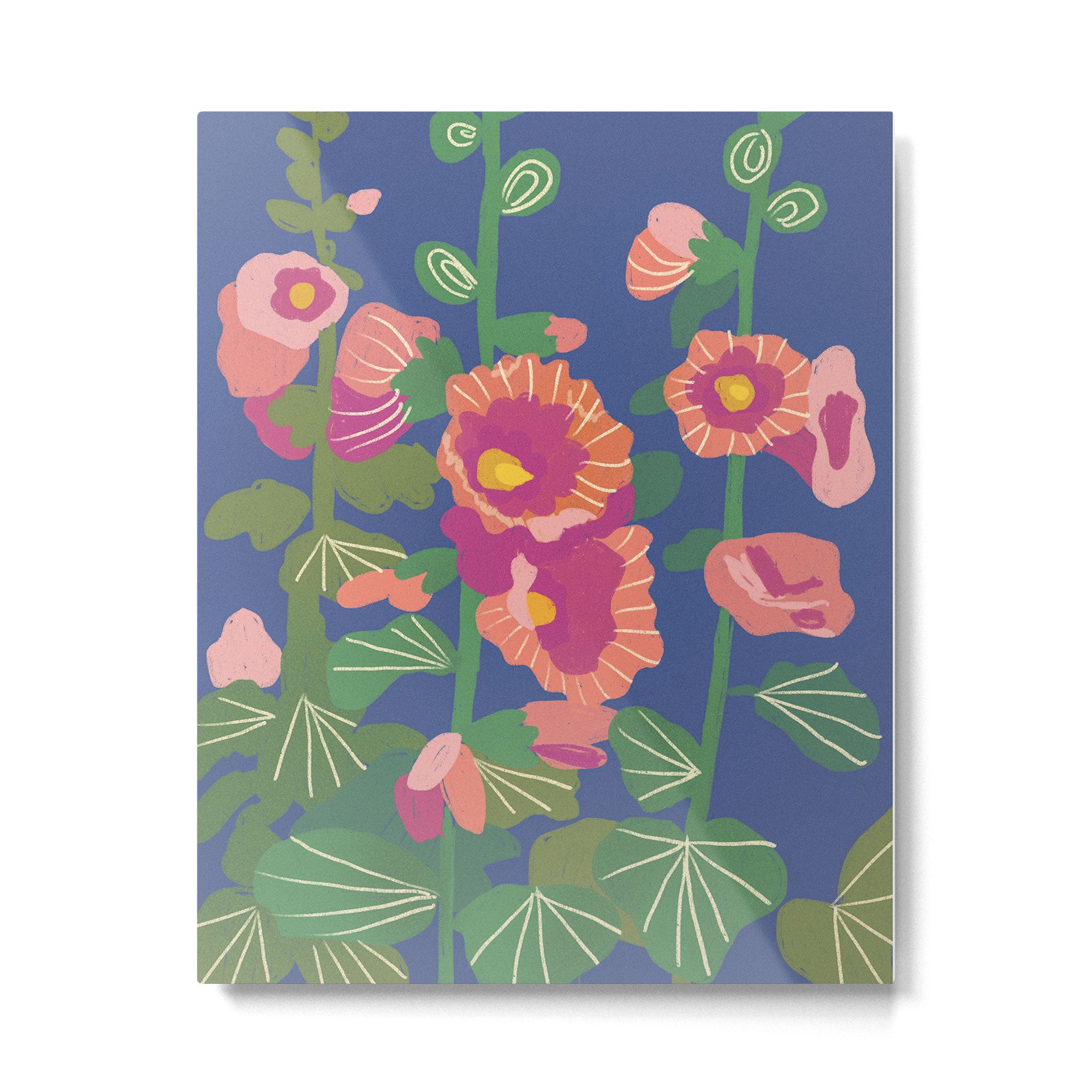 Hollyhocks Metal Print Gallery Image 6