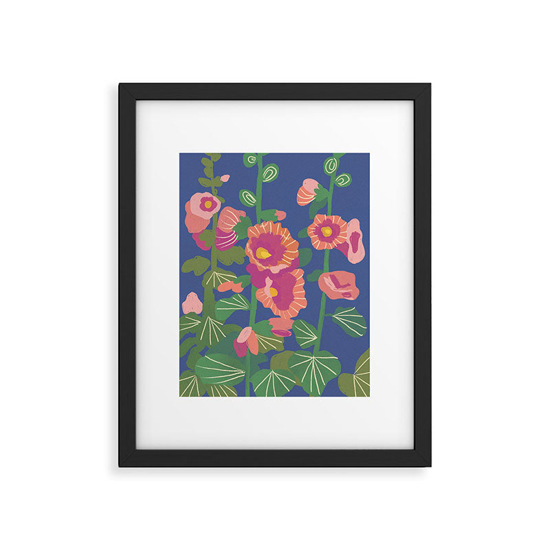 Hollyhocks Framed Art Print Gallery Image 6